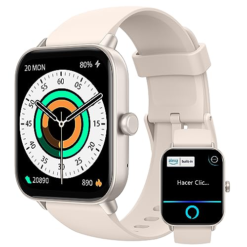 KALINCO Reloj Inteligente Mujer Hombre con Alexa, Smartwatch Llamada